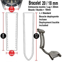 Bracelet Hirsch Navigator noir 20mm | Cuir déployante