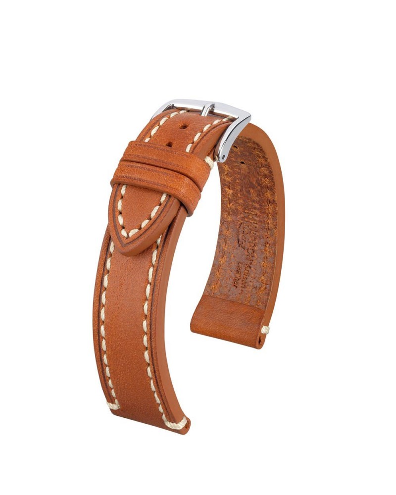 Bracelet Hirsch Liberty Beige 24mm couture blanche