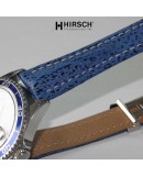 Watchstrap Hirsch NAVIGATOR 22mm blue shark with deployment buckle