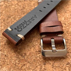 Bracelet montre AREZZO VINTAGE CUIR marron 22mm