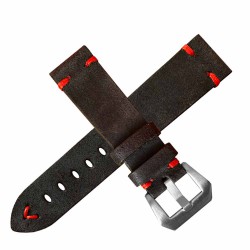 Arezzo Strap HORSEMAN 20mm Nubuck Noir couture rouge