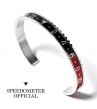 Bracelet Speedometer Rouge Noir et Inox Poli