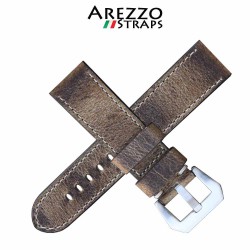 braelet montre veau mat doublure caoutchouc arezzo militare 24mm