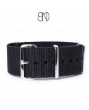 Bracelet de montre NATO 19mm noir nylon