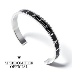 Bracelet Speedometer Noir et Inox Poli