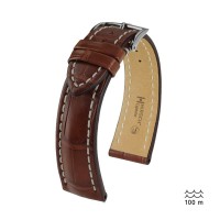 Watchstrap Hirsch Capitano Alligator dark brown 20mm