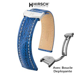 Bracelet en requin bleu  NAVIGATOR 22mm avec boucle deployante inox