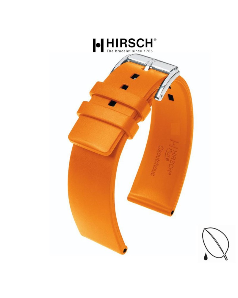 Bracelet Hirsch PURE 20mm Coutchouc Orange