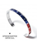 Bracelet Speedometer Pepsi Rouge Bleu et Inox Poli