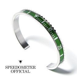 Speedometer Official Green and Polished Steel