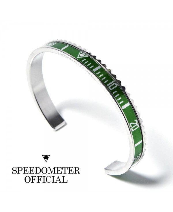 Bracelet Speedometer Official Vert et Inox Poli