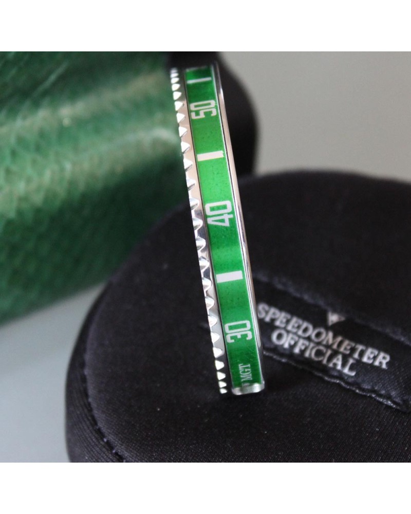 Bracelet Speedometer Official Vert et Inox Poli