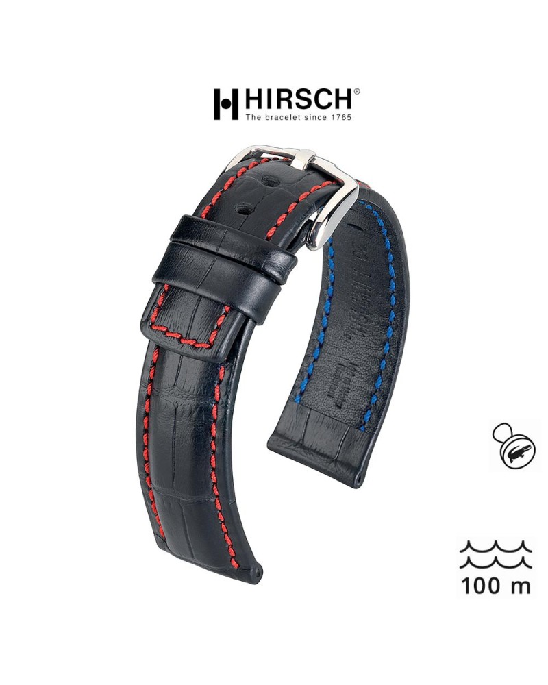 Watchstrap Hirsch Grand Duke Black 22mm