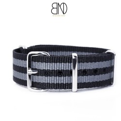 NATO Strap 20mm James Bond Black Grey