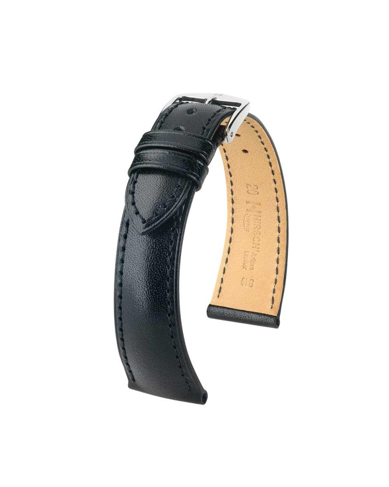 Watchstrap Hirsch Siena black 20mm Tuscan leather