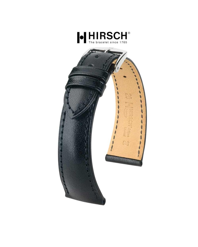 Watchstrap Hirsch Siena black 20mm Tuscan leather