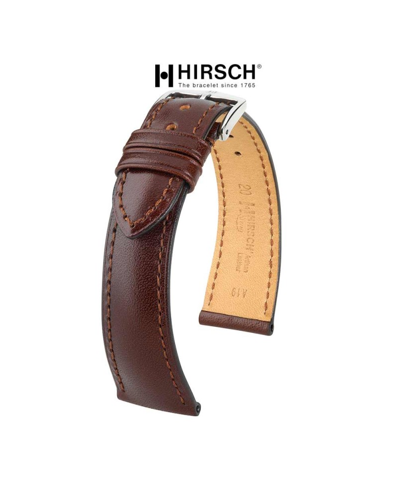 Watchstrap Hirsch Siena dark brown 20mm Tuscan leather
