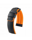 Bracelet Hirsch AYRTON orange 22mm Cuir Carbone