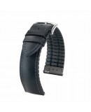 Bracelet Hirsch JAMES cuir lisse Performance noir 20mm