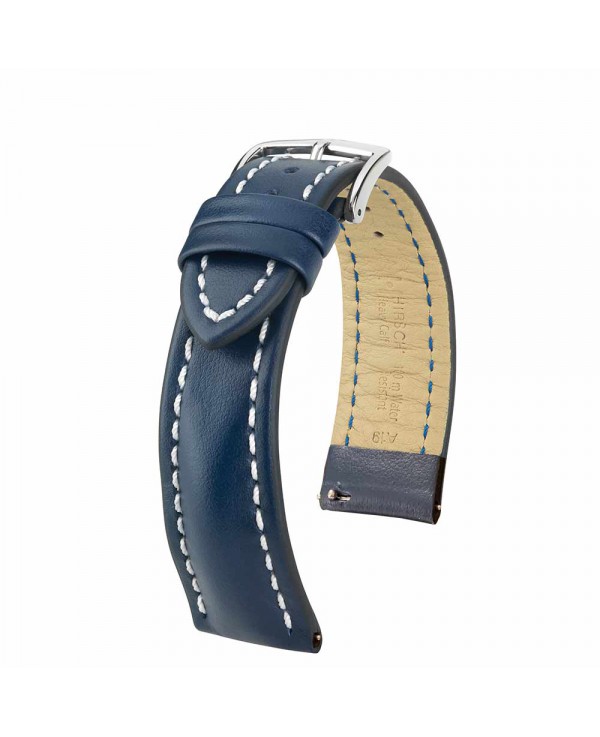 bracelet hirsch heavy calf bleu breitling avec systeme quick release