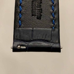 Bracelet Hirsch Grand Duke Bleu 20mm couture bleue