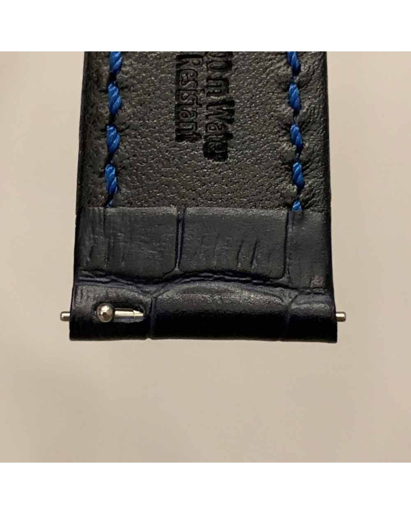 Bracelet Hirsch Grand Duke Bleu 20mm couture bleue