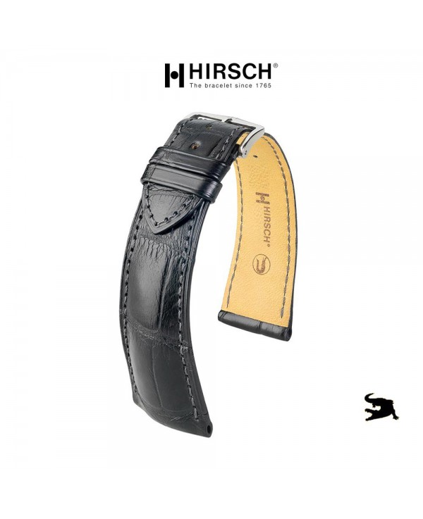 Bracelet Hirsch London Alligator Noir 22mm