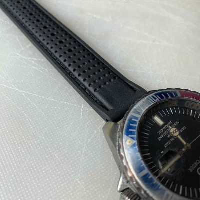 Diving bracelet 20mm black with stiching