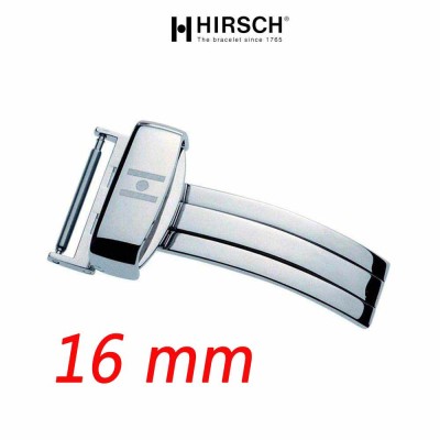 Deployment Buckle 16mm Hirsch SPORT Polished Stainless Steel