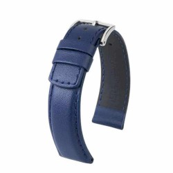 Bracelet Hirsch RUNNER bleu marine lisse 22mm waterproof