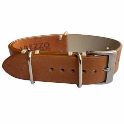 Bracelet NATO Arezzo Cuir marron 20mm