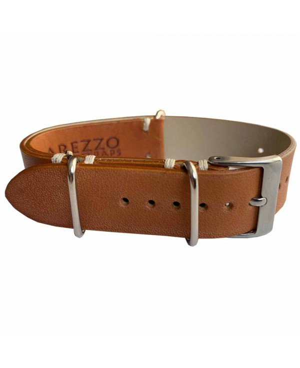 Bracelet NATO Arezzo Cuir marron 20mm