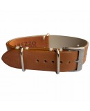 Bracelet NATO Arezzo Cuir marron 20mm