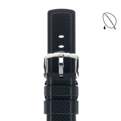 Watchstrap Hirsch ACCENT Black 22mm Rubber