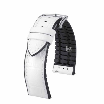 Watchstrap Hirsch PAUL 20mm white size M