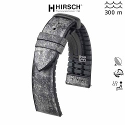 bracelet hirsch stone ardoise et boucle deployante pvd noire