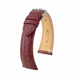 bracelet alligator rouge semi mat regent hirsch 18mm