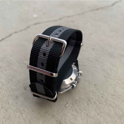 NATO Strap black grey black 20mm