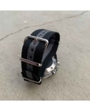 bracelet nato noir gris noir 20mm