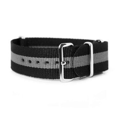 bracelet nato noir gris noir 20mm