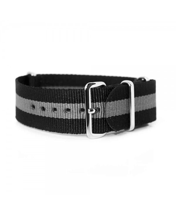 bracelet nato noir gris noir 20mm