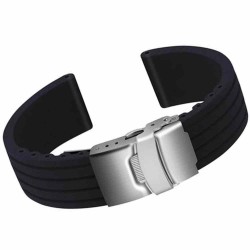 bracelet plongee silicone noir boucle deployante