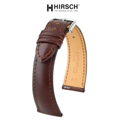 Bracelet Hirsch SIENA Marron Foncé 18mm cuir toscan