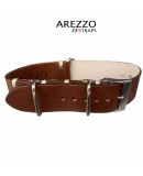 Bracelet NATO Arezzo Cuir marron 20mm