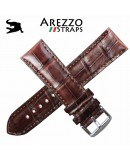 Bracelet montre SQUARE CROCODILE marron 22mm