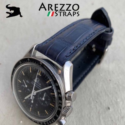 AREZZO CROCODILE SQUARE 20mm blue