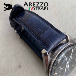 Bracelet montre SQUARE CROCODILE bleu 20mm