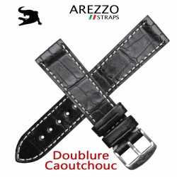 Arezzo DARK-CROCO 20mm crocodile NOIR