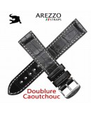Arezzo DARK-CROCO 20mm crocodile NOIR