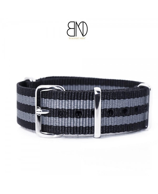 NATO Strap James Bond 24mm black grey NATO Strap James Bond 24mm black grey